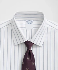 Stretch Supima<sup>®</sup> Cotton Non-Iron Ainsley Collar, Double Striped Dress Shirt
