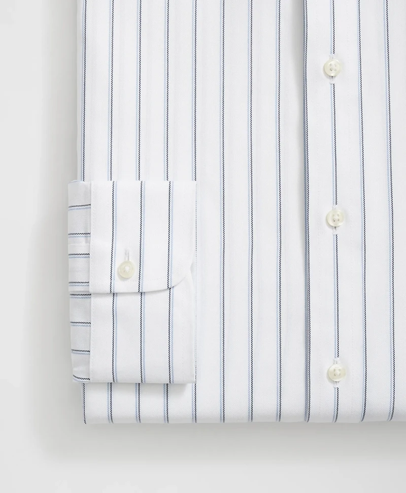 Stretch Supima<sup>®</sup> Cotton Non-Iron Ainsley Collar, Double Striped Dress Shirt