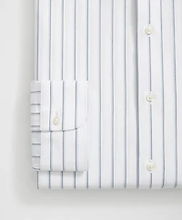 Stretch Supima<sup>®</sup> Cotton Non-Iron Ainsley Collar, Double Striped Dress Shirt