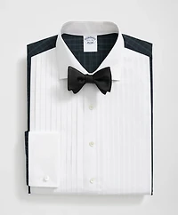 Supima<sup>®</sup> Cotton Broadcloth English Collar, 10-Pleat Contrast Tuxedo Shirt