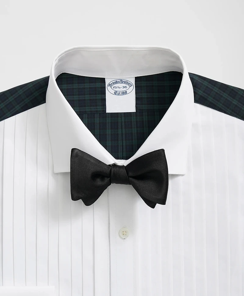 Supima<sup>®</sup> Cotton Broadcloth English Collar, 10-Pleat Contrast Tuxedo Shirt
