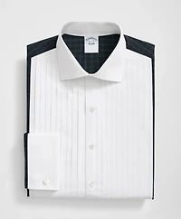 Supima<sup>®</sup> Cotton Broadcloth English Collar, 10-Pleat Contrast Tuxedo Shirt