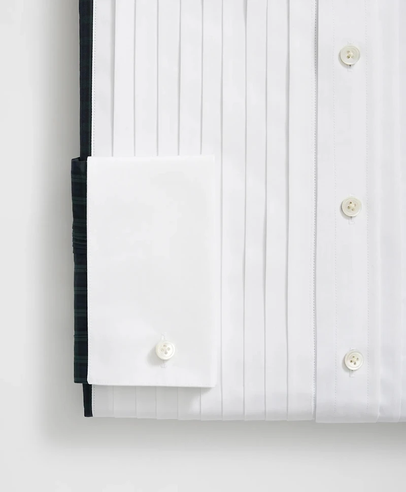 Supima<sup>®</sup> Cotton Broadcloth English Collar, 10-Pleat Contrast Tuxedo Shirt