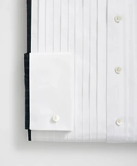 Supima<sup>®</sup> Cotton Broadcloth English Collar, 10-Pleat Contrast Tuxedo Shirt