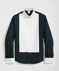 Supima<sup>®</sup> Cotton Broadcloth English Collar, 10-Pleat Contrast Tuxedo Shirt