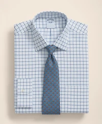 Brooks Brothers Explorer Collection Non-Iron Twill Ainsley Collar, Windowpane Dress Shirt