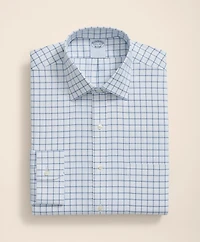 Brooks Brothers Explorer Collection Non-Iron Twill Ainsley Collar, Windowpane Dress Shirt