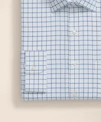 Brooks Brothers Explorer Collection Non-Iron Twill Ainsley Collar, Windowpane Dress Shirt