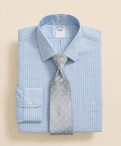 Stretch Supima<sup>®</sup> Cotton Non-Iron Royal Oxford Ainsley Collar, Checked Dress Shirt