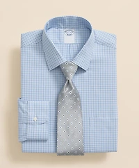 Stretch Supima<sup>®</sup> Cotton Non-Iron Royal Oxford Ainsley Collar, Checked Dress Shirt