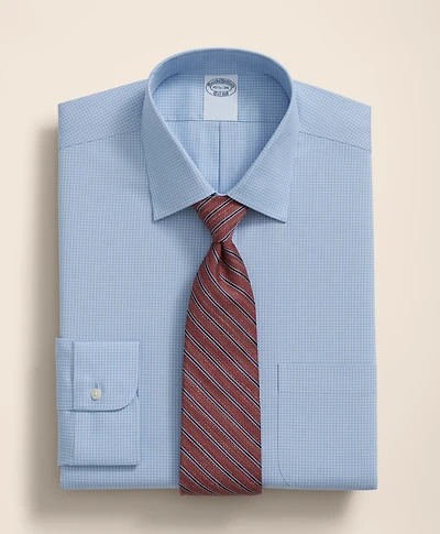 Stretch Supima<sup>®</sup> Cotton Non-Iron Pinpoint Oxford Ainsley Collar, Micro Grid Dress Shirt