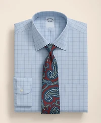 Stretch Supima<sup>®</sup> Cotton Non-Iron Pinpoint Oxford Ainsley Collar, Ground Check Dress Shirt