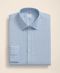 Stretch Supima<sup>®</sup> Cotton Non-Iron Pinpoint Oxford Ainsley Collar, Ground Check Dress Shirt