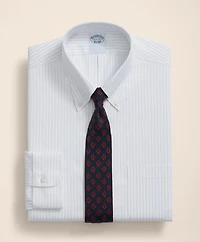 Stretch Supima<sup>®</sup> Cotton Non-Iron Pinpoint Oxford Polo Button Down Collar, Pinstripe Dress Shirt
