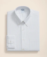 Stretch Supima<sup>®</sup> Cotton Non-Iron Pinpoint Oxford Polo Button Down Collar, Pinstripe Dress Shirt