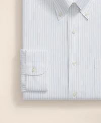 Stretch Supima<sup>®</sup> Cotton Non-Iron Pinpoint Oxford Polo Button Down Collar, Pinstripe Dress Shirt