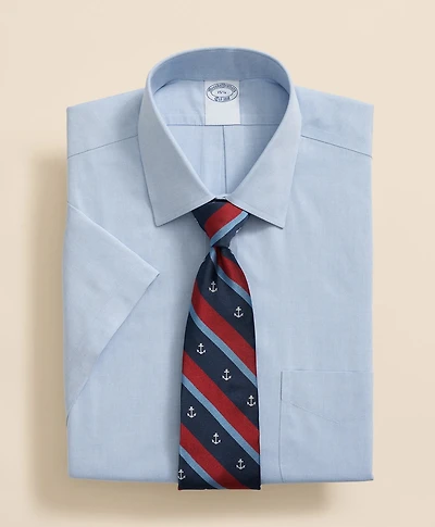 Stretch Supima<sup>®</sup> Cotton Non-Iron Ainsley Collar, Short-Sleeve Dress Shirt