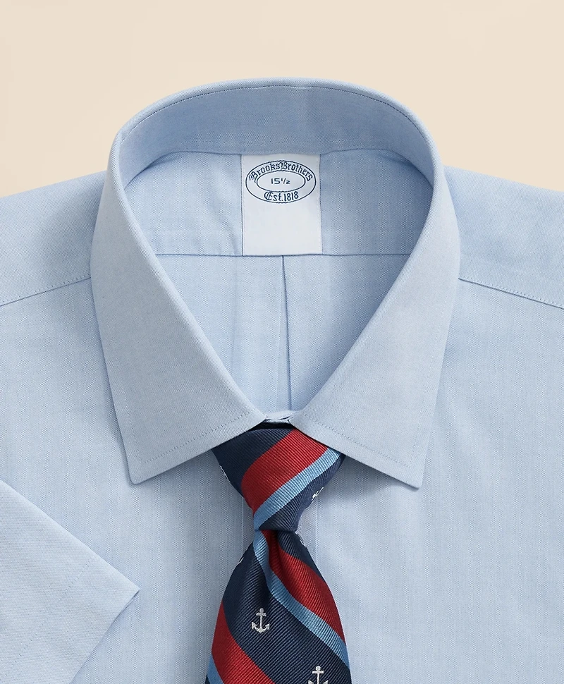 Stretch Supima<sup>®</sup> Cotton Non-Iron Ainsley Collar, Short-Sleeve Dress Shirt