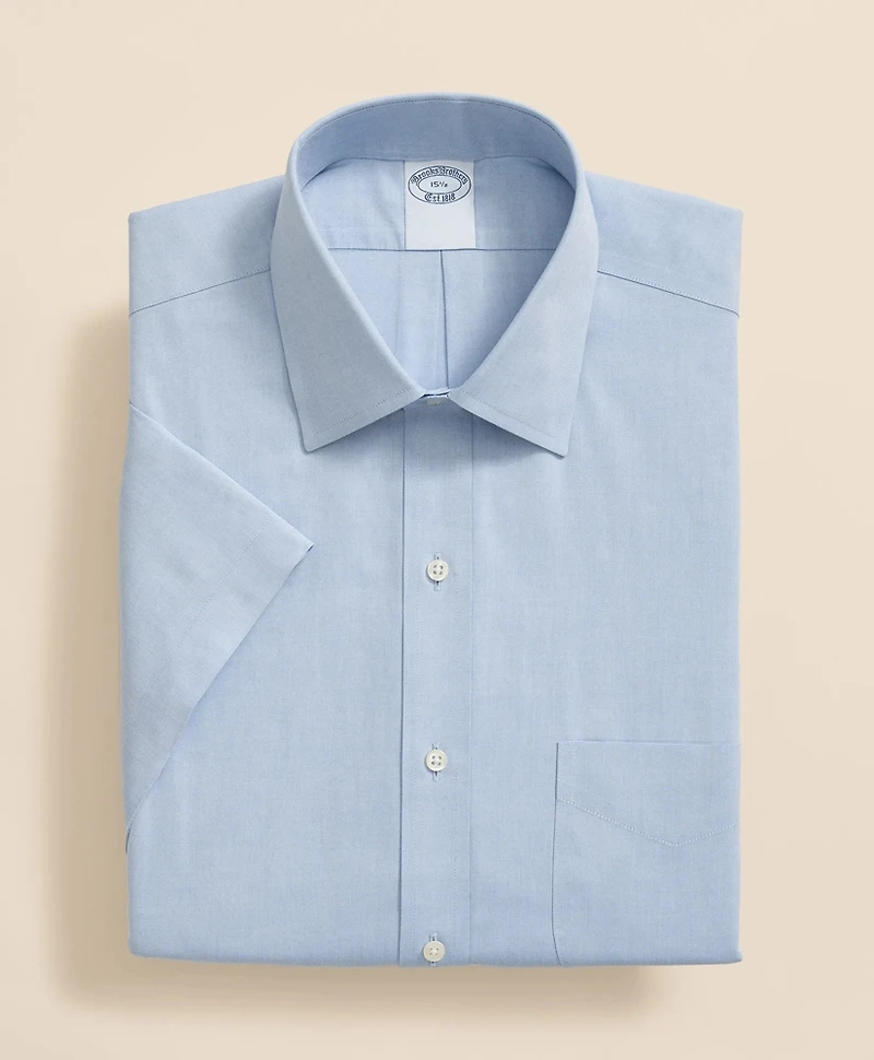 Stretch Supima<sup>®</sup> Cotton Non-Iron Ainsley Collar, Short-Sleeve Dress Shirt
