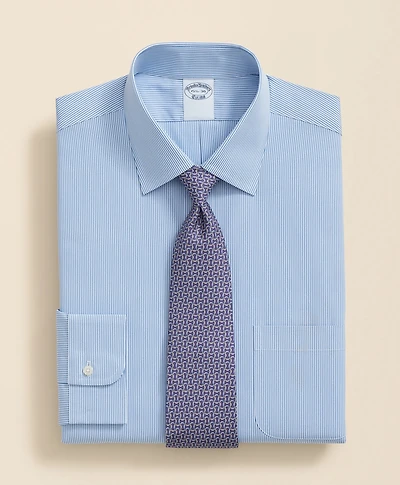 Pure Supima<sup>®</sup> Cotton Regular-Finish Ainsley Collar, Mini Stripe Dress Shirt