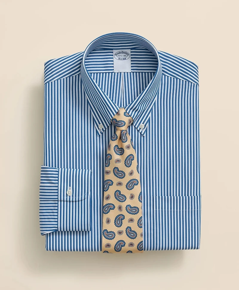 Pure Supima<sup>®</sup> Cotton Regular-Finish Polo Button Down Collar, Candy Stripe Dress Shirt