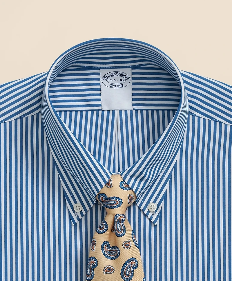 Pure Supima<sup>®</sup> Cotton Regular-Finish Polo Button Down Collar, Candy Stripe Dress Shirt