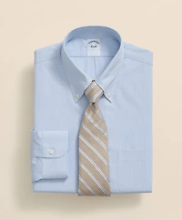 Pure Supima<sup>®</sup> Cotton Regular-Finish Polo Button Down Collar, Micro Windowpane Dress Shirt