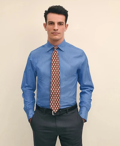 Brooks Brothers x Thomas Mason<sup>®</sup> Cotton Poplin Ainsley Collar, Striped Dress Shirt
