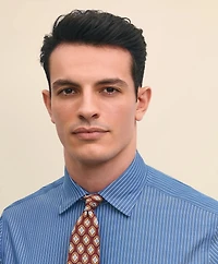 Brooks Brothers x Thomas Mason<sup>®</sup> Cotton Poplin Ainsley Collar, Striped Dress Shirt