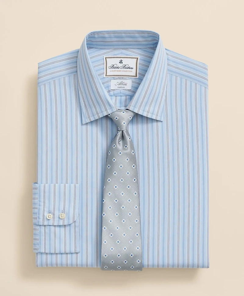 Brooks Brothers x Thomas Mason<sup>®</sup> Cotton Poplin Ainsley Collar, Multi Stripe Dress Shirt