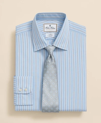Brooks Brothers x Thomas Mason<sup>®</sup> Cotton Poplin Ainsley Collar, Multi Stripe Dress Shirt