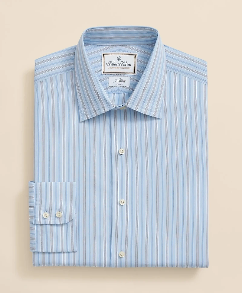 Brooks Brothers x Thomas Mason<sup>®</sup> Cotton Poplin Ainsley Collar, Multi Stripe Dress Shirt