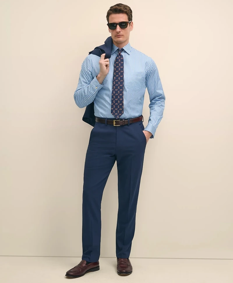 Egyptian Cotton Broadcloth Ainsley Collar, Ground Stripe Dress Shirt