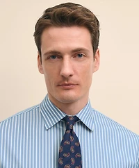 Egyptian Cotton Broadcloth Ainsley Collar, Ground Stripe Dress Shirt