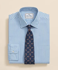 Egyptian Cotton Broadcloth Ainsley Collar, Ground Stripe Dress Shirt