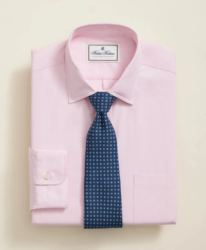 Egyptian Cotton Twill Ainsley Collar, Hairline Stripe Dress Shirt