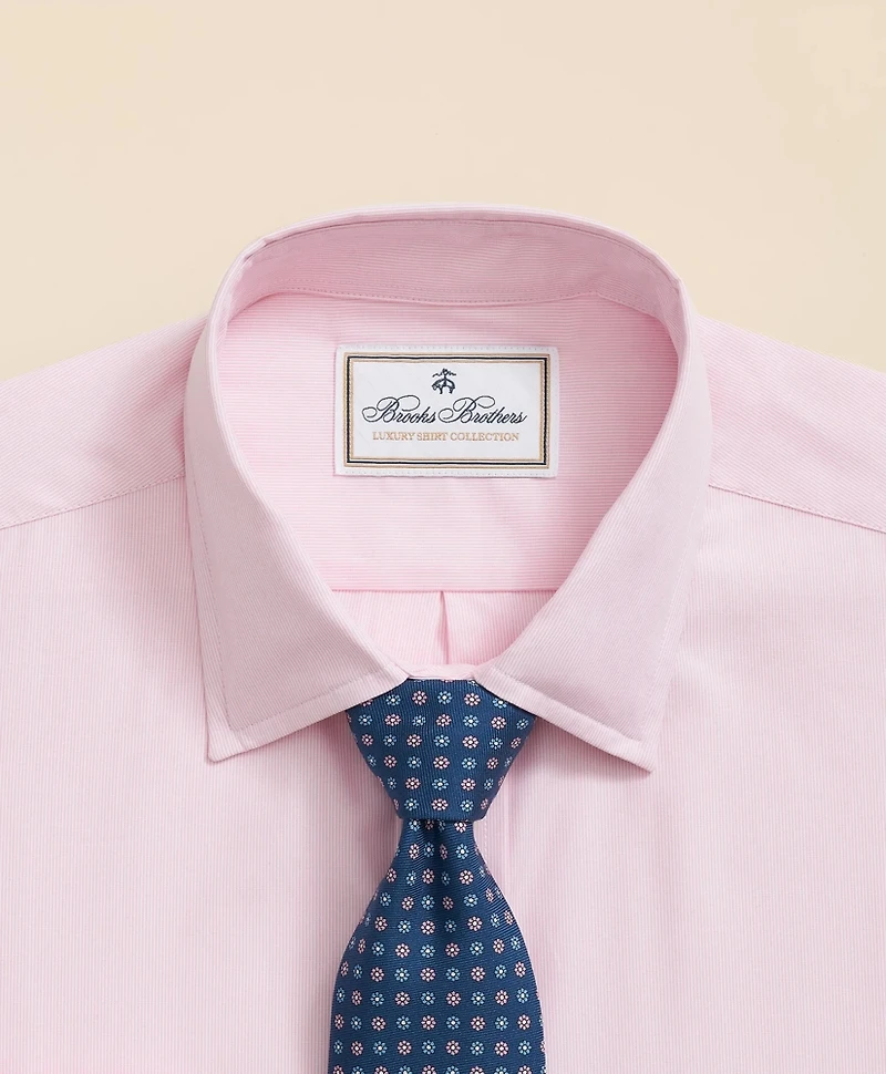 Egyptian Cotton Twill Ainsley Collar, Hairline Stripe Dress Shirt