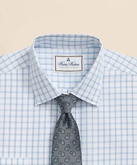 Egyptian Cotton Broadcloth Ainsley Collar, Windowpane Dress Shirt