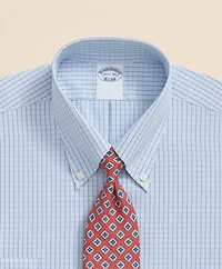 Pure Supima<sup>®</sup> Cotton Regular-Finish, Polo Button-Down Collar Grid Check Dress Shirt