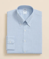 Pure Supima<sup>®</sup> Cotton Regular-Finish, Polo Button-Down Collar Grid Check Dress Shirt