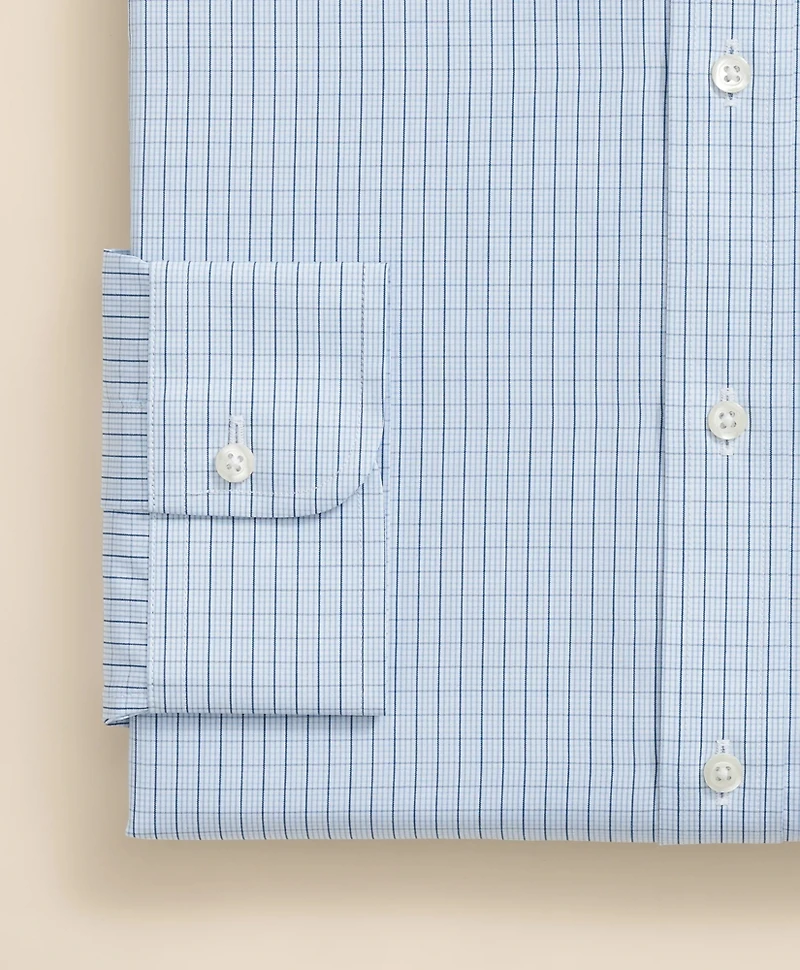 Pure Supima<sup>®</sup> Cotton Regular-Finish, Polo Button-Down Collar Grid Check Dress Shirt