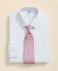 Stretch Supima<sup>®</sup> Cotton Non-Iron Royal Oxford Ainsley Collar, Alternating Stripe Dress Shirt