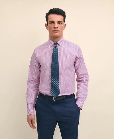 Pure Supima<sup>®</sup> Cotton Regular-Finish, Ainsley Collar Striped Dress Shirt