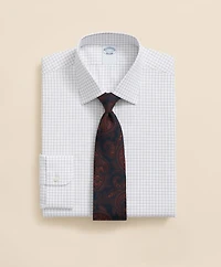 Stretch Supima<sup>®</sup> Cotton Non-Iron Pinpoint Oxford Ainsley Collar, Windowpane Dress Shirt