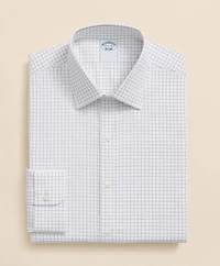 Stretch Supima<sup>®</sup> Cotton Non-Iron Pinpoint Oxford Ainsley Collar, Windowpane Dress Shirt