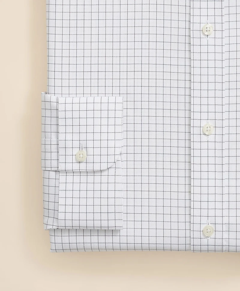 Stretch Supima<sup>®</sup> Cotton Non-Iron Pinpoint Oxford Ainsley Collar, Windowpane Dress Shirt