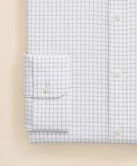 Stretch Supima<sup>®</sup> Cotton Non-Iron Pinpoint Oxford Ainsley Collar, Windowpane Dress Shirt