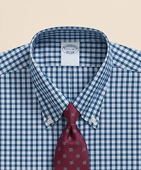 Stretch Supima<sup>®</sup> Cotton Non-Iron Pinpoint Oxford Polo Button Down Collar, Check Dress Shirt