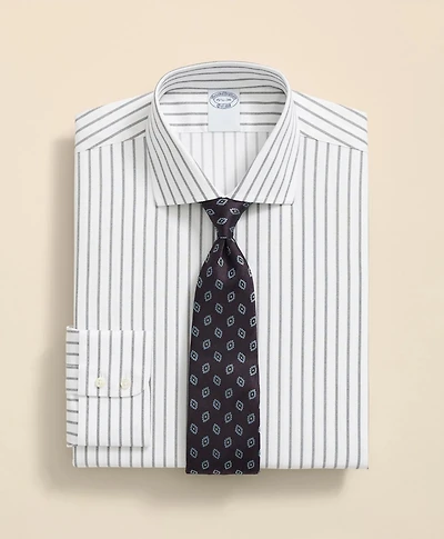 Stretch Supima<sup>®</sup> Cotton Non-Iron Twill English Spread Collar, Bold Stripe Dress Shirt