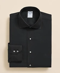 Stretch Supima<sup>®</sup> Cotton Non-Iron English Spread Collar, Herringbone Dress Shirt
